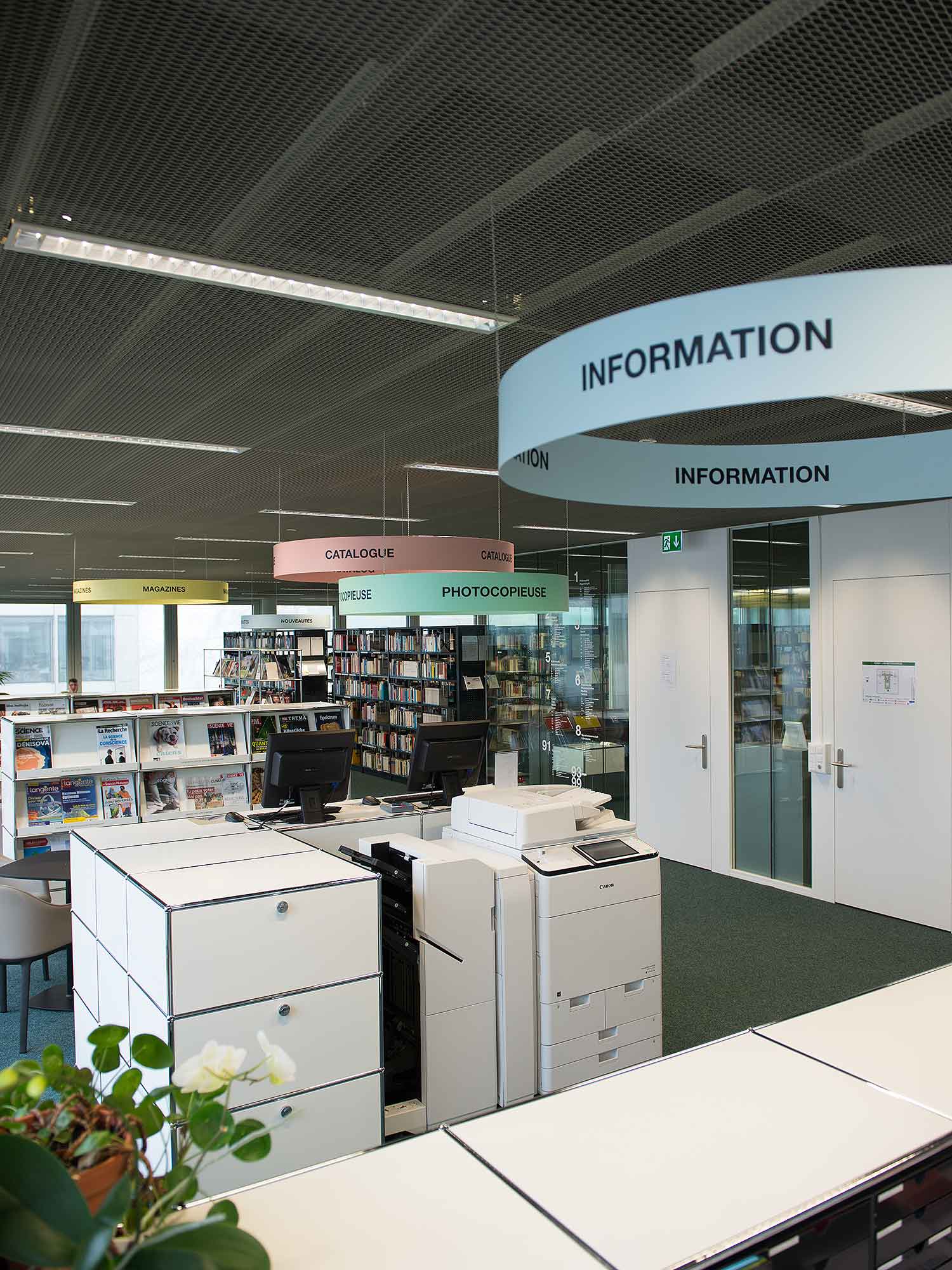 superbüro, Gymnasium Biel-Seeland, Signaletik Bibliothek