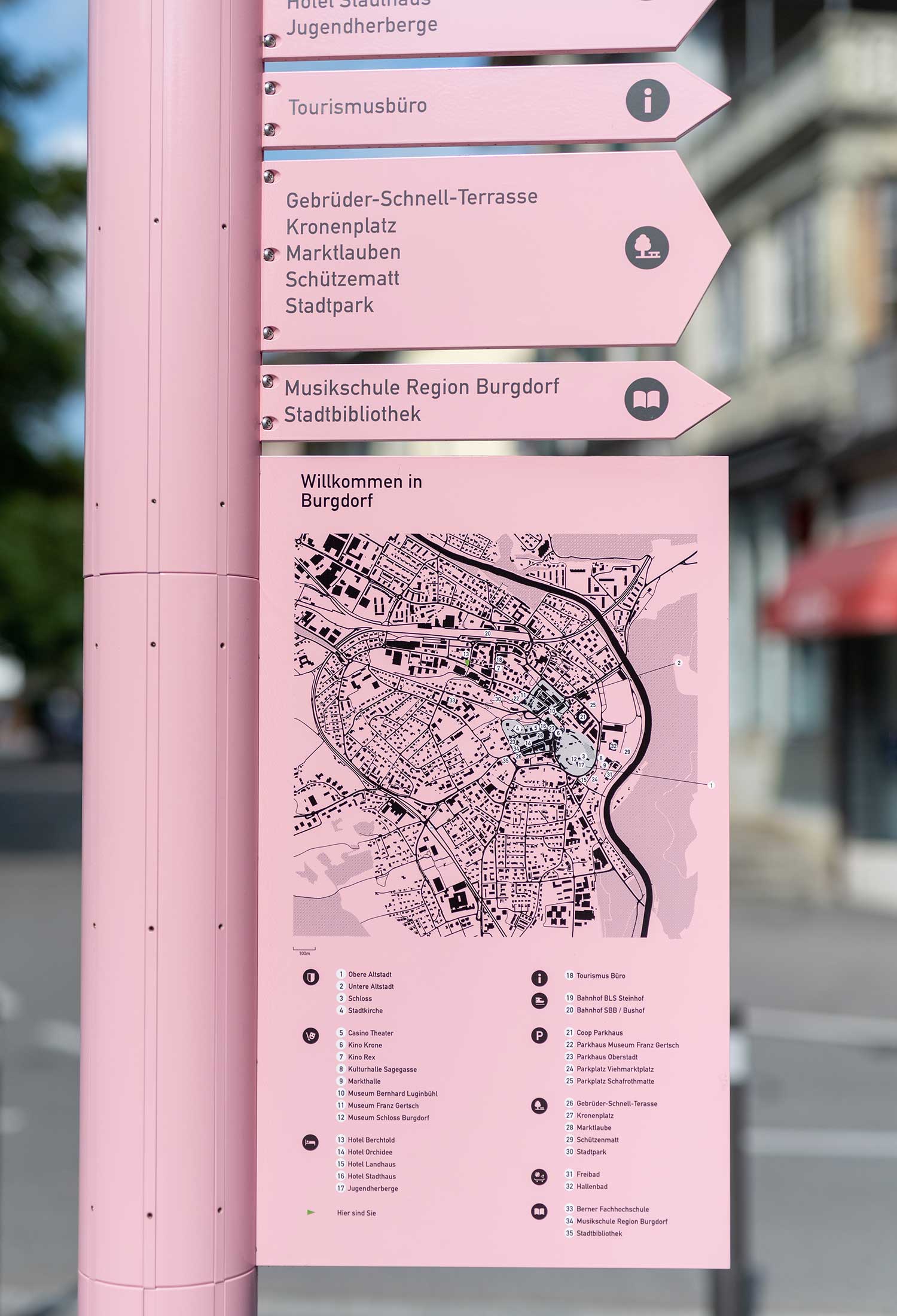 Signaletik / Fussgängerleitsystem Burgdorf