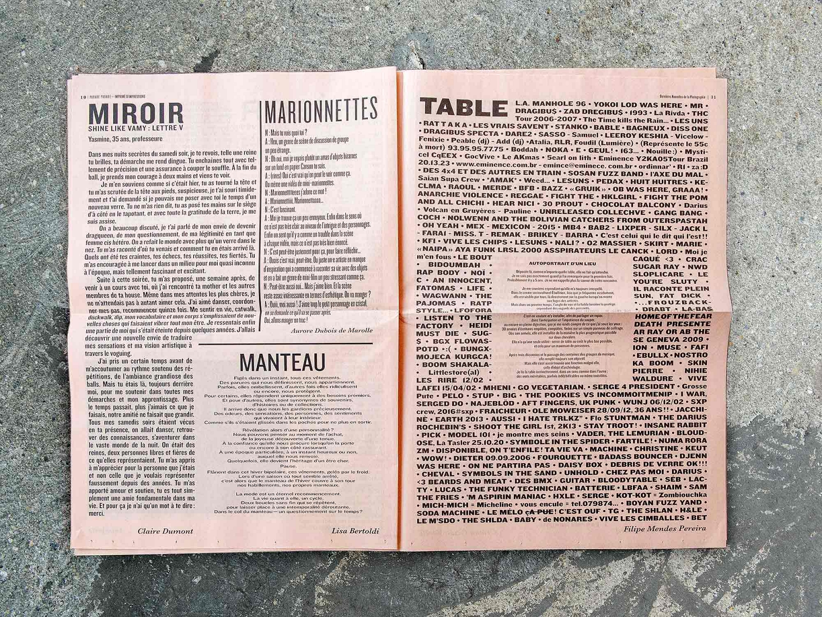 Parade Parade, Zeitung