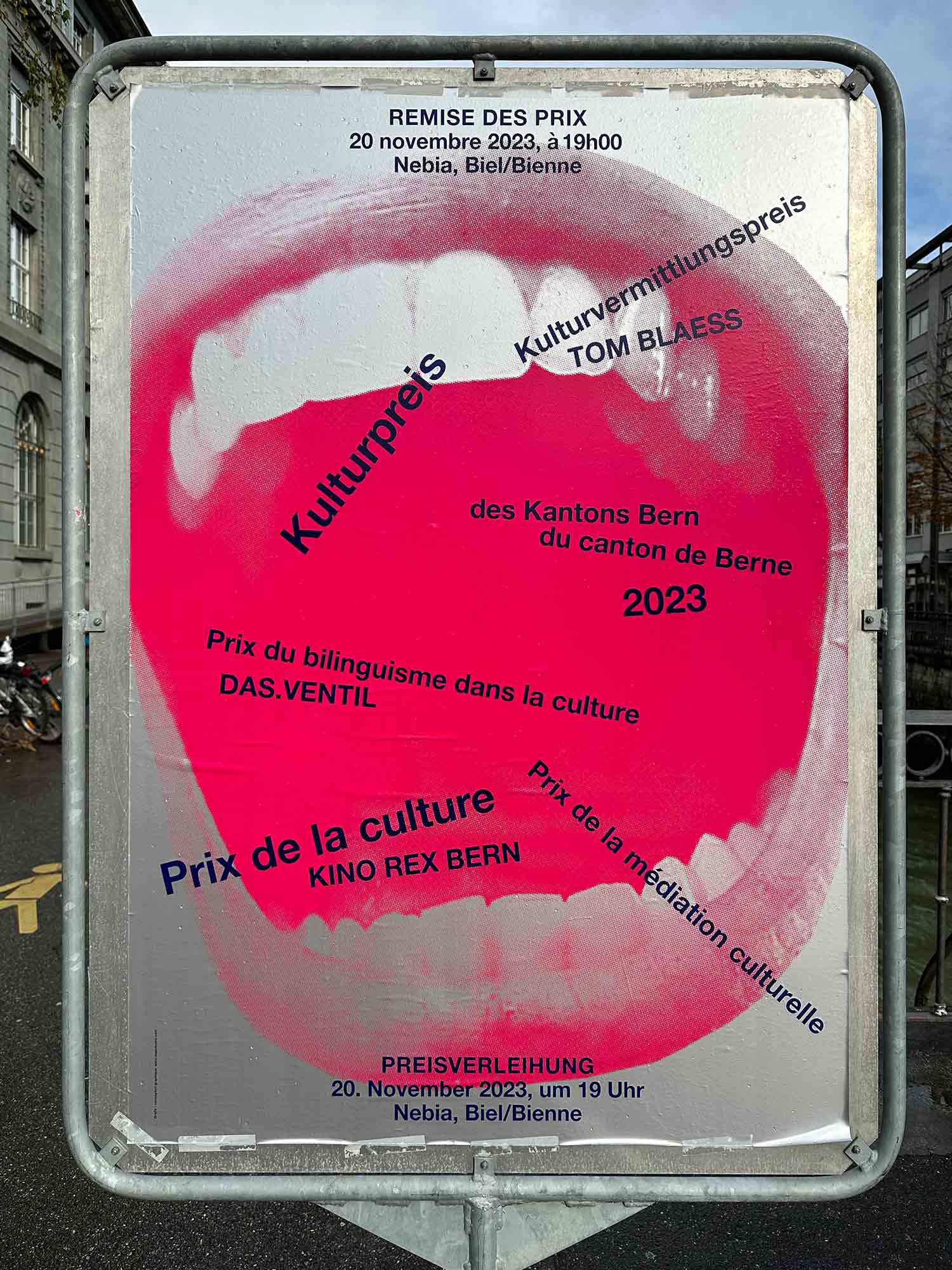 Plakat Kulturpreis Kanton Bern