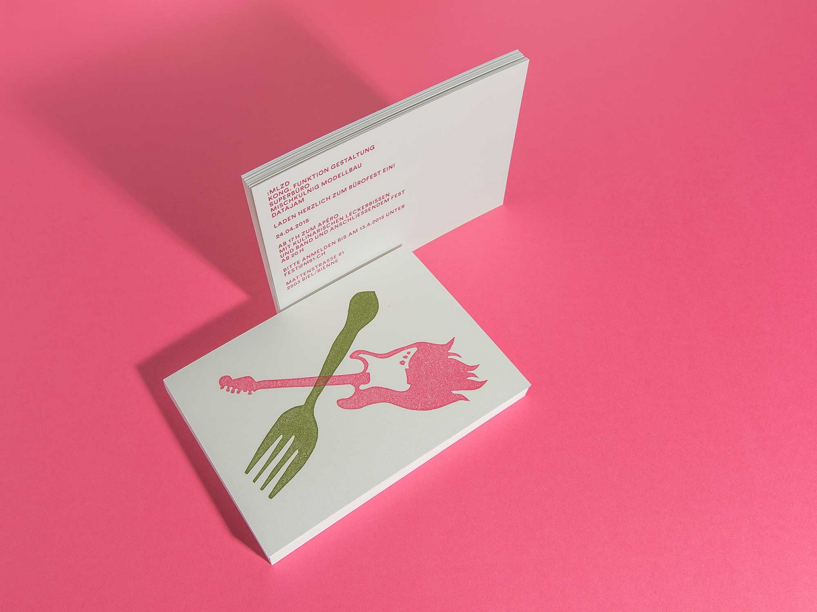 superbüro, Bürofest Einladungskarte, Letterpress