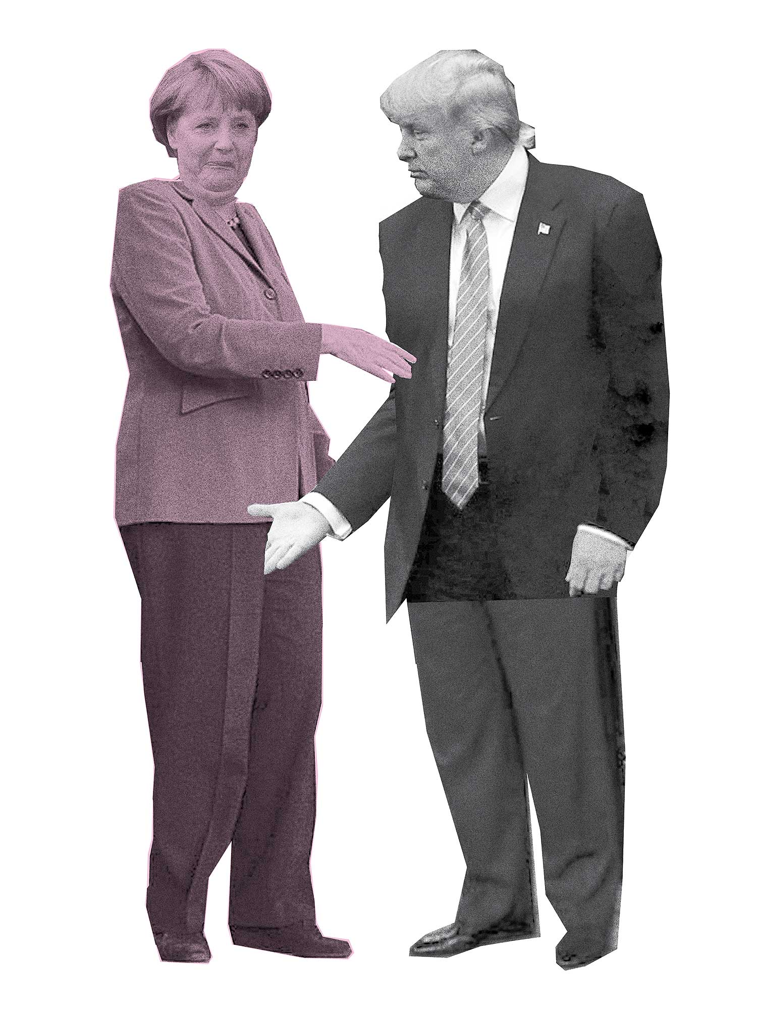 superbüro, Illustration, Donald Trump und Angela Merkel