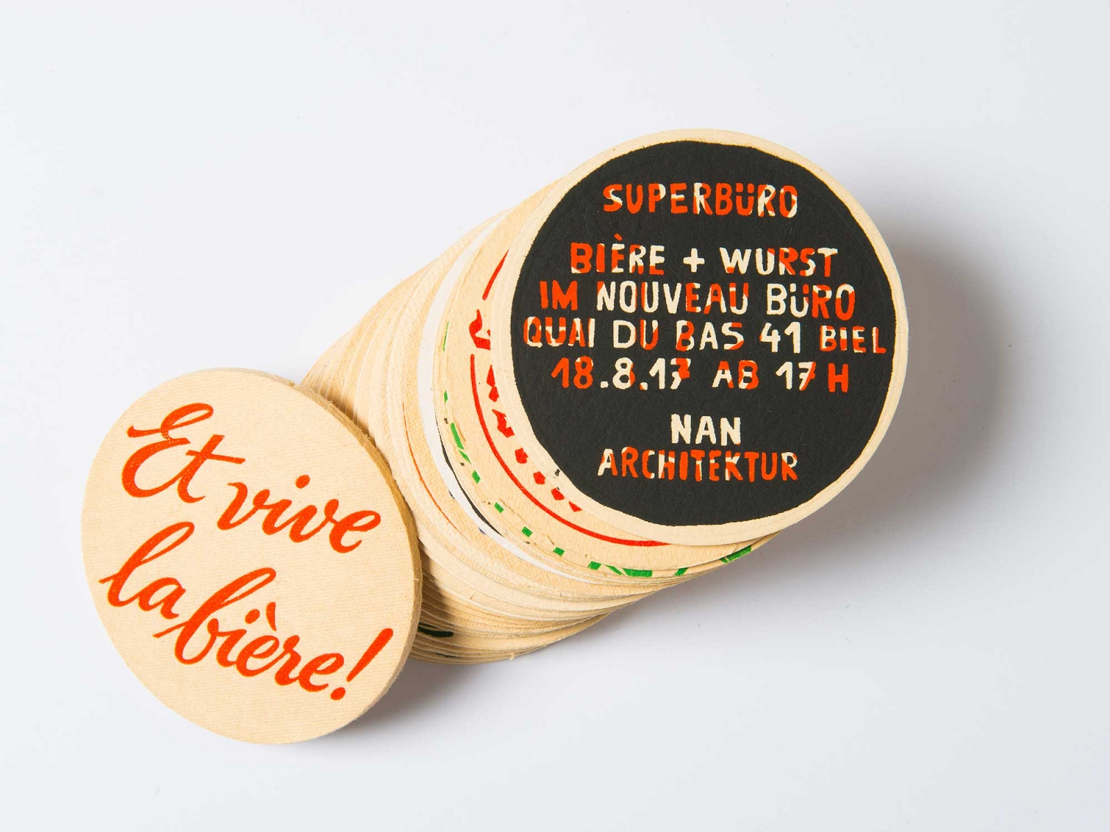 superbüro, bière & wurst, Einladungskarte
